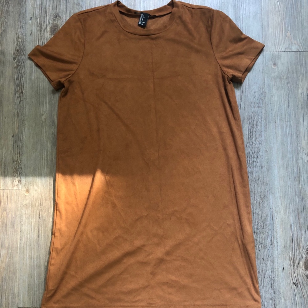 Suede tshirt dress
